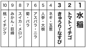 塩田にがりを御愛用頂いてる主な作物